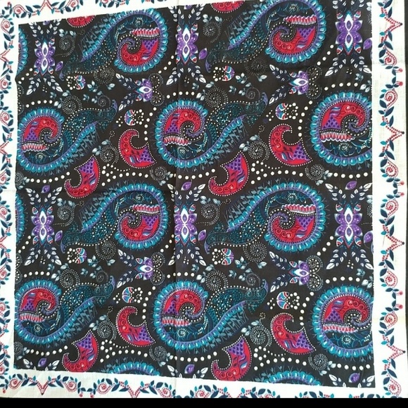 Alquimia Accessories - 100 %cotton pasley black bandana scarf